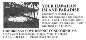 Honokeana Cove History - 1969 Vacations